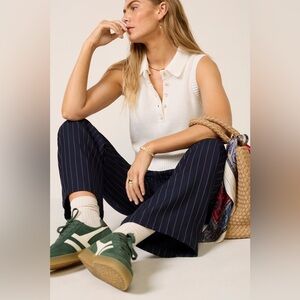 EVEREVE Hadley Detachable Collar Henley Tank Polo Sweater Tank Size Small